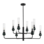 Люстра с 8-ю плафонами в форме стеклянных трубок и мраморных декоративных элементов Montreal варинант исполнения - 3 | Loft Concept в Тюмени