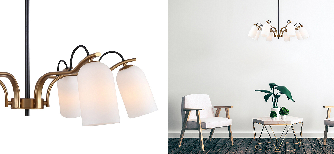 Люстра с белыми плафонами May-lily Люстра с белыми плафонами May-lily - Loft-Concept в Тюмени