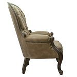 Кресло кожаное с мягкими подлокотниками на 4-х деревянных ножках Evelyn Classical Armchair варинант исполнения - 1 | Loft Concept в Тюмени