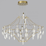 Люстра подвесная из металла с прозрачными подвесками из хрусталя Quasar 93 варинант исполнения - 6 | Loft Concept в Тюмени