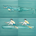 Плитка с узором Крокодил байдарочник варинант исполнения - 1 | Loft Concept в Тюмени