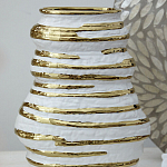 Ваза белая с рельефной поверхностью и золотыми полосами Vase Beehive варинант исполнения - 6 | Loft Concept в Тюмени