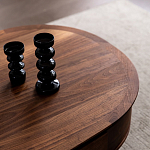 Кофейный стол овальный из дерева с 2-мя ящиками Coffee Walnut Table варинант исполнения - 4 | Loft Concept в Тюмени