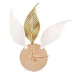 Бра с декоративными белыми и золотыми листьями на текстурном основании Wintery flovers варинант исполнения - 1 | Loft Concept в Тюмени