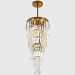 Многоярусная люстра с прямоугольными хрустальными подвесками Allard Crystal Chandelier варинант исполнения - 3 | Loft Concept в Тюмени