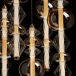 Люстра с плафонами из прозрачного и янтарного стекла в виде шаров и ромбов Gabriel Scott Luna варинант исполнения - 6 | Loft Concept в Тюмени