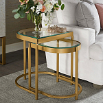 Комплект из 2-х приставных столиков на металлическом основании цвета латунь Ambassador варинант исполнения - 4 | Loft Concept в Тюмени