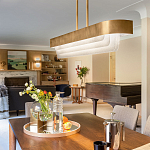 Люстра подвесная прямоугольная цвета латунь Kichler варинант исполнения - 6 | Loft Concept в Тюмени