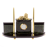 Настольный канцелярский набор из нефрита с декором в виде льва Golden Lion варинант исполнения - 1 | Loft Concept в Тюмени