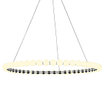 Люстра светодиодная кольцевая с круглыми плафонами белого цвета PEARLS Suspension 80 варинант исполнения - 1 | Loft Concept в Тюмени