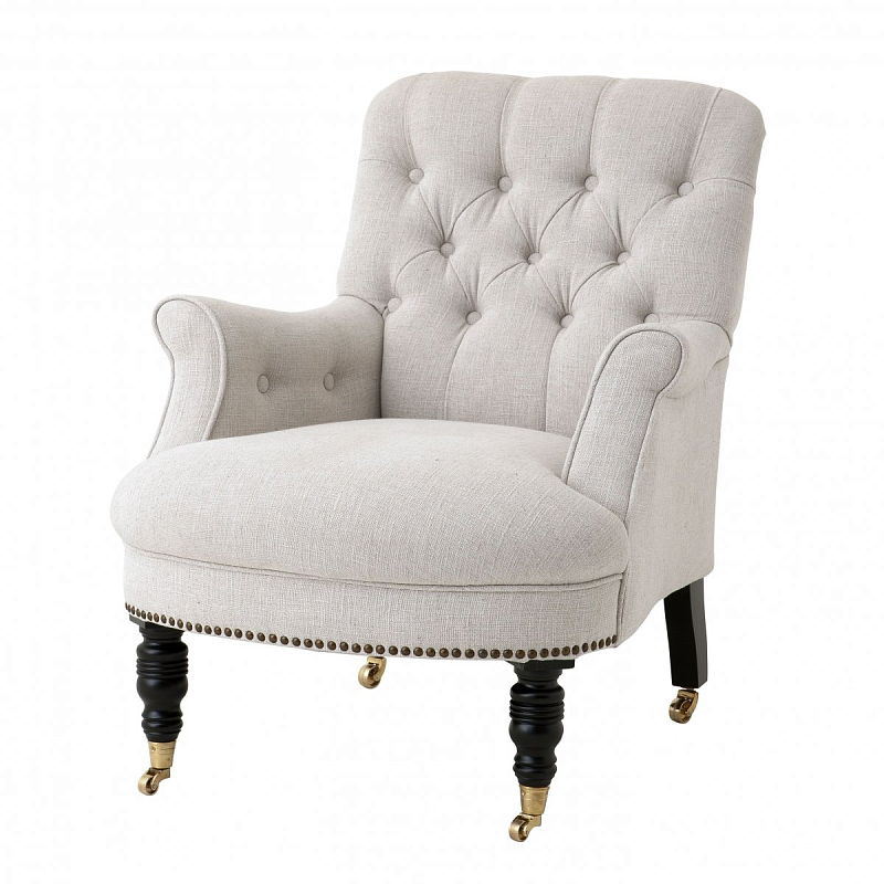 Кресло Eichholtz Chair Barrington Бежево-серый Черный Кресло Eichholtz Chair Barrington Бежево-серый Черный в Тюмени | Loft Concept