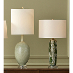 Настольная лампа керамическая с кремовым абажуром Scenic Column варинант исполнения - 6 | Loft Concept в Тюмени