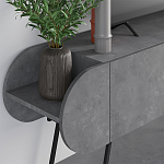 ТВ-тумба серая с 2-мя откидными дверцами и 2-мя открытыми полками CAPSULE TV STAND RETRO GREY варинант исполнения - 4 | Loft Concept в Тюмени