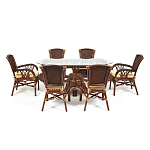 Комплект обеденный из ротанга Eloise grand варинант исполнения - 1 | Loft Concept в Тюмени