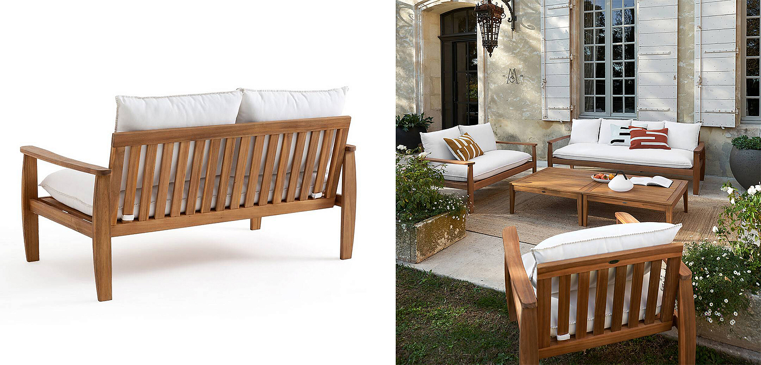 Уличный диван с деревянным каркасом Jensen Sofa Уличный диван с деревянным каркасом Jensen Sofa - Loft-Concept в Тюмени