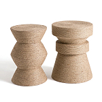 Приставной стол с отделкой из джута Juti D35 см варинант исполнения - 5 | Loft Concept в Тюмени