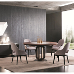 Обеденный стол круглый на чёрном фигурном основании Bosnia dinning table  варинант исполнения - 2 | Loft Concept в Тюмени