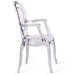 Прозрачный стул с подлокотниками LOUIS GHOST CHAIR Grey варинант исполнения - 3 | Loft Concept в Тюмени