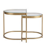 Комплект из 2-х приставных столиков на металлическом основании цвета латунь Ambassador варинант исполнения - 2 | Loft Concept в Тюмени