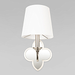 Бра с белым текстильным абажуром и декоративным основанием в виде четырехлистника с зеркальной вставкой Vitorino варинант исполнения - 22 | Loft Concept в Тюмени