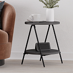 Стол приставной с 2-мя круглыми столешницами цвета антрацит ESSEL SIDE TABLE ANTHRACITE варинант исполнения - 5 | Loft Concept в Тюмени