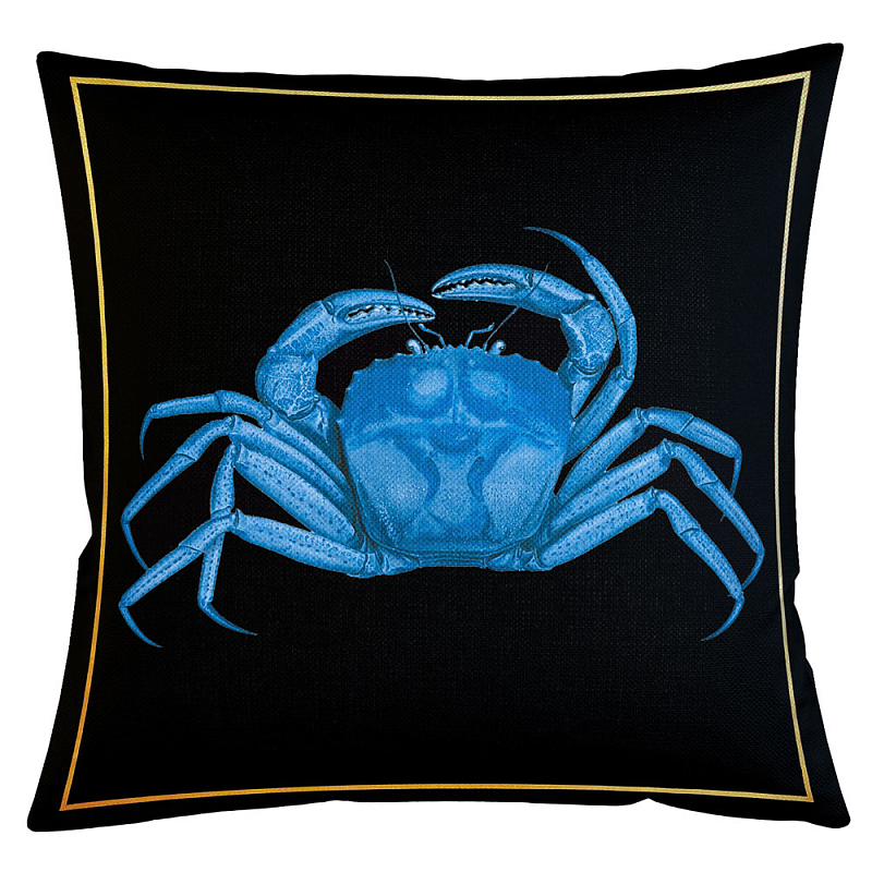 Декоративная подушка Blue Crab Бежевый Черный Морская синь Декоративная подушка Blue Crab Бежевый Черный Морская синь в Тюмени | Loft Concept