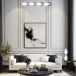 Подвесной светильник линейный в сочетании двух разных фактур стекла Enchanting варинант исполнения - 5 | Loft Concept в Тюмени