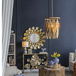 Зеркало круглое настенное в металлической раме Sunny Golden Petals варинант исполнения - 6 | Loft Concept в Тюмени