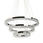 Люстра с тремя кольцами цвета хром и прозрачными хрустальными шарами по периметру Sacramento Transparent Balls Chandelier варинант исполнения - 1 | Loft Concept в Тюмени