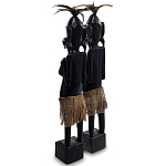 Комплект из 2-х деревянных статуэток Asmat Wooden Statuettes Black варинант исполнения - 2 | Loft Concept в Тюмени