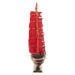 Декоративная модель деревянного парусника с красными парусами в подарочной упаковке With The low варинант исполнения - 3 | Loft Concept в Тюмени