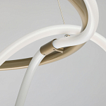 Люстра подвесная круглая золотого цвета с белыми изогнутыми световыми линиями Luke Lampco Tracer Lamp варинант исполнения - 7 | Loft Concept в Тюмени