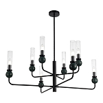 Люстра с 8-ю плафонами в форме стеклянных трубок и мраморных декоративных элементов Montreal варинант исполнения - 4 | Loft Concept в Тюмени