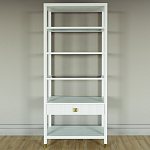 Стеллаж Elsa Dreams White со стеклянными полками и ящиком варинант исполнения - 4 | Loft Concept в Тюмени