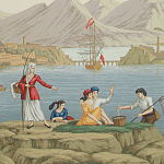 Обои ручная роспись Views of Italy Aurore варинант исполнения - 1 | Loft Concept в Тюмени