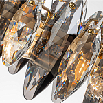 Люстра подвесная с овальными подвесками из стекла дымчатого цвета Harlow Crystal Round варинант исполнения - 7 | Loft Concept в Тюмени