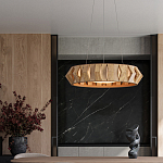 Люстра круглая из толстых деревянных реек Wooden Slats варинант исполнения - 4 | Loft Concept в Тюмени