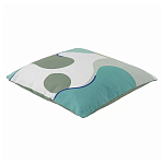 Подушка декоративная хлопковая мятного цвета с абстрактным принтом Elysian Flow Breeze варинант исполнения - 1 | Loft Concept в Тюмени