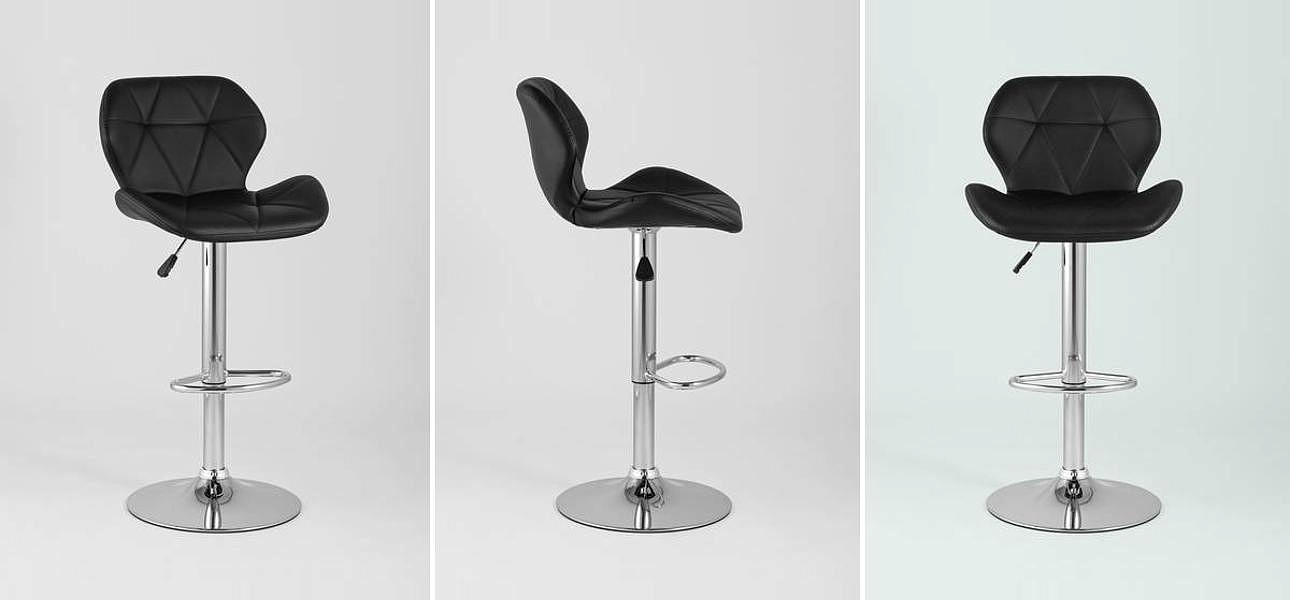 Барный Стул Jeroen Chair Черная Экокожа Барный Стул Jeroen Chair Черная Экокожа - Loft-Concept в Тюмени