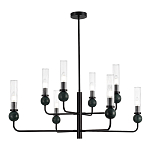 Люстра с 8-ю плафонами в форме стеклянных трубок и мраморных декоративных элементов Montreal варинант исполнения - 1 | Loft Concept в Тюмени