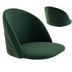 Барный стул со спинкой и металлической подставкой на 4-х деревянных ножках Зеленый Велюр Vendramin Chair варинант исполнения - 2 | Loft Concept в Тюмени