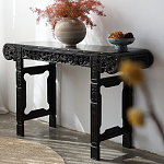 Черная резная консоль в Китайском стиле из массива Black Dragon Console варинант исполнения - 2 | Loft Concept в Тюмени