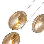 Люстра каскадная с 6-ю стеклянными круглыми плафонами янтарного цвета Savio Glass Disc Light варинант исполнения - 3 | Loft Concept в Тюмени