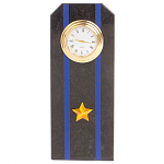 Часы погон подарочные настольные Авиация ВМФ из натурального камня Змеевик Military Clock варинант исполнения - 10 | Loft Concept в Тюмени