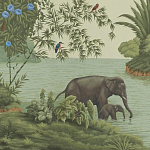 Обои ручная роспись River Scenes of Bengal Verdoyant варинант исполнения - 1 | Loft Concept в Тюмени