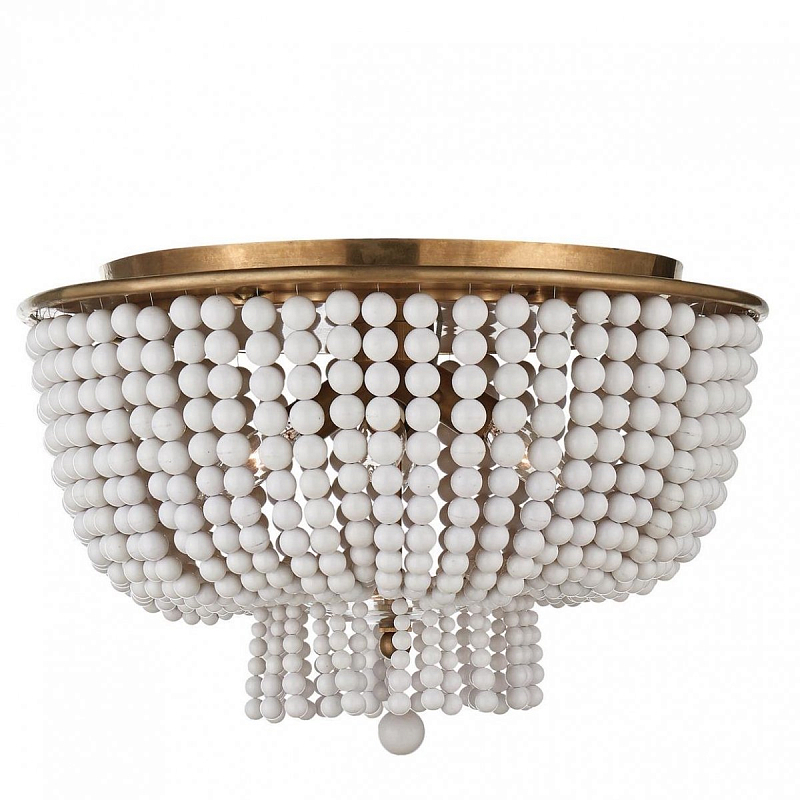 Люстра JACQUELINE WHITE FLUSH-MOUNT Белый Латунь Серебряный Люстра JACQUELINE WHITE FLUSH-MOUNT Белый Латунь Серебряный в Тюмени | Loft Concept