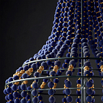 Люстра каплевидной формы декорированная синими и золотыми бусинами Blue Beads варинант исполнения - 3 | Loft Concept в Тюмени