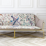 Трехместный диван на металлическом каркасе с цветочным принтом в стиле шинуазри Chinoiserie Birds on a Tree Sofa варинант исполнения - 7 | Loft Concept в Тюмени
