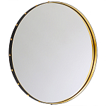 Зеркало овальное в металлической раме с кожаной отделкой Loft in Reflection варинант исполнения - 2 | Loft Concept в Тюмени