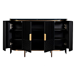 Комод черный округлой формы с рельефным фасадом Black Cut варинант исполнения - 2 | Loft Concept в Тюмени